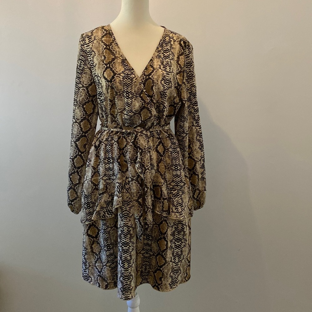 Snake skin printed mini dress Size Large